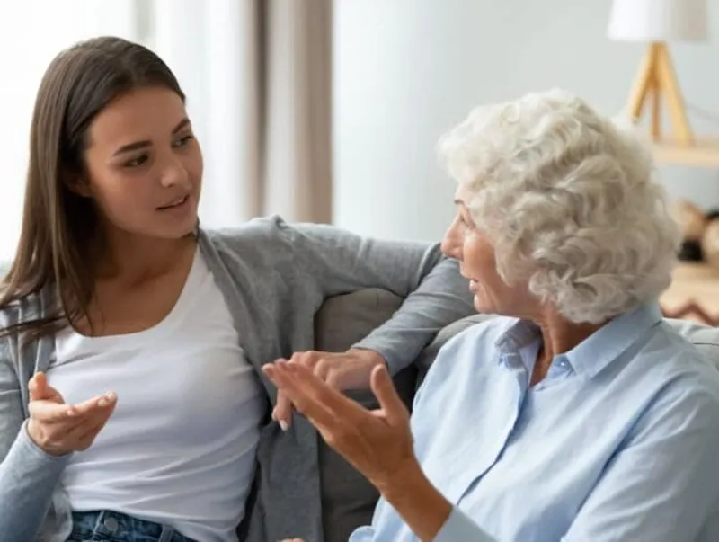 Two women having a conversation